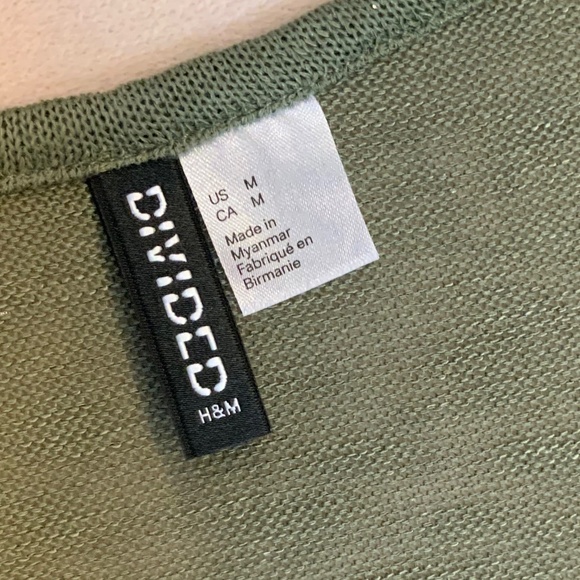 H&M Green M Cardigan Lightweight Cover up Scandi Girl Normcore Minimalist - Picture 2 of 6